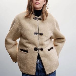 Mango Toteme Faux Shearling Iconic Jacket New Appliqués faux-fur coat